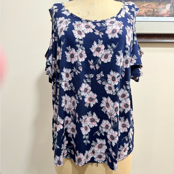 NAIF Blue and Pink Floral Top - Picture 1 of 8